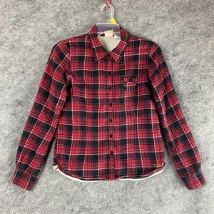 Ezekiel Sherpa Lined Flannel Shirt Large Girls Plaid Red 100% Cotton L